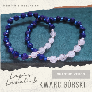 Bransoletka– lapis lazuli&kryształ górski