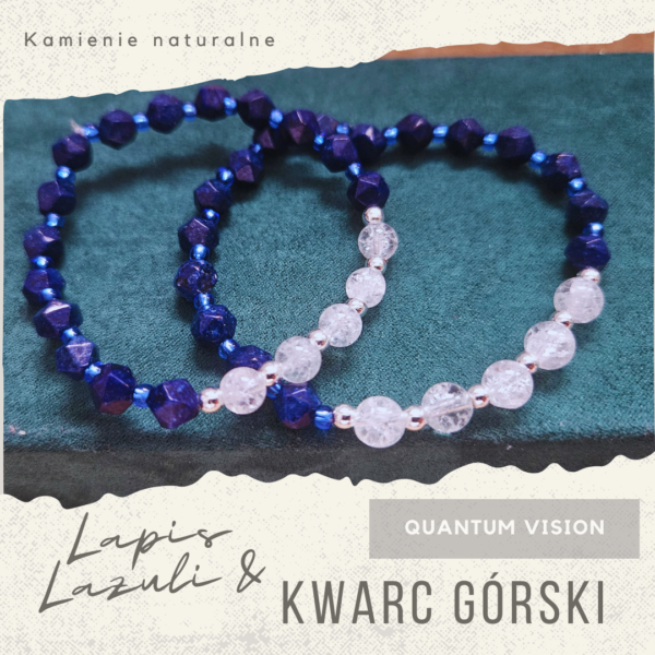 Bransoletka „Quantum Vision” – lapis lazuli&kryształ górski