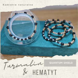 Bransoletka– turmalin&hematyt