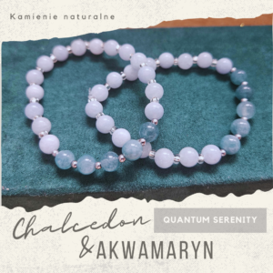 Bransoletka– chalcedon&akwamaryn